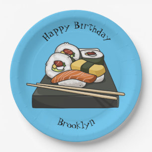 Plato De Papel Ilustracion personalizado Sushi