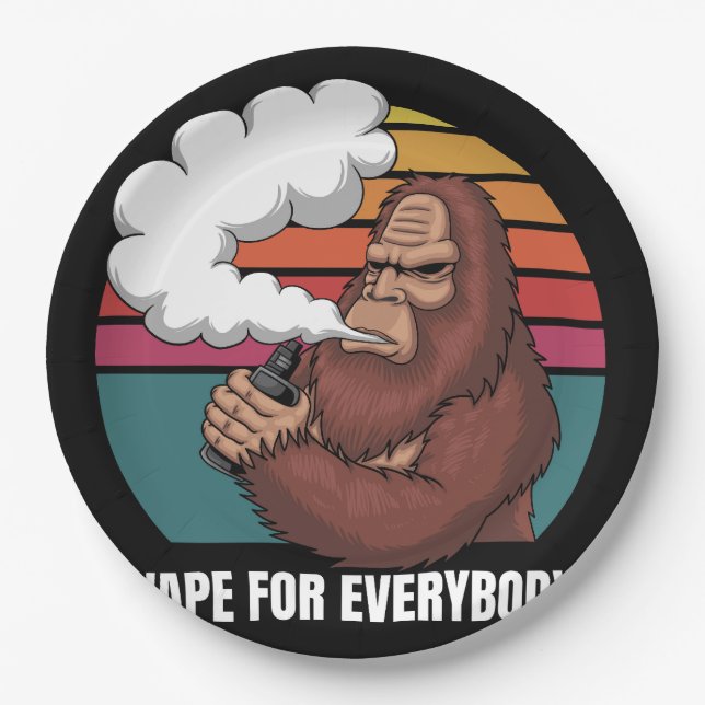 Plato De Papel ilustracion vectorial bigfoot vape (Anverso)
