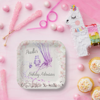 Plato De Papel Ilustraciones de las aventuras de Winnie the Pooh