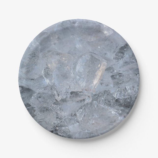 Plato De Papel Imagen de cubo de hielo enfriando (Anverso)