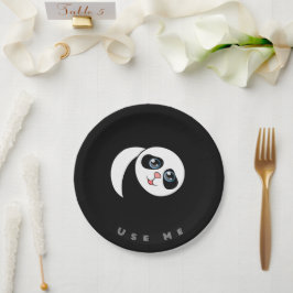 Plato De Papel Imagen de Panda Usar texto impreso  Papel y fiesta