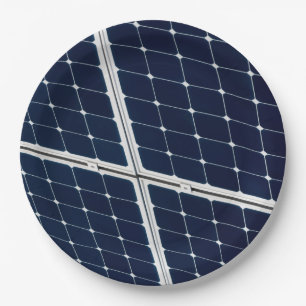 Plato De Papel Imagen divertida de un panel de energía solar