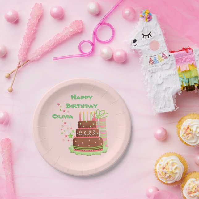 Plato De Papel Imágenes de cumpleaños personalizadas (Fiesta)