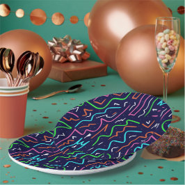 Plato De Papel Impresión abstracta de la edad del espacio