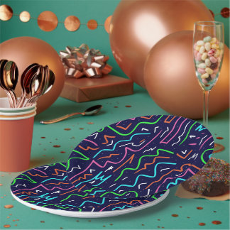 Plato De Papel Impresión abstracta de la edad del espacio