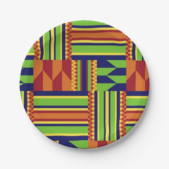 Plato De Papel Impresión africana (Anverso)