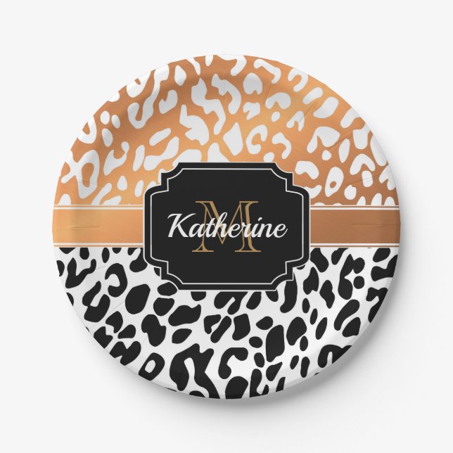 Plato De Papel Impresión Cute Leopard (Anverso)