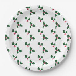Plato De Papel Impresión de acebo