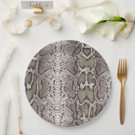 Plato De Papel Impresión de animales de piel de serpiente