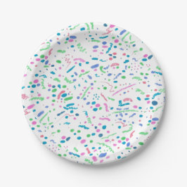 Plato De Papel Impresión de confetti pastel
