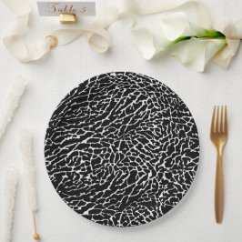 Plato De Papel Impresión de elefantes blancos y negros