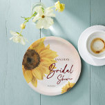 Plato De Papel Impresión de la ducha de novia en verano de giraso<br><div class="desc">Placas estampadas con plancha de ducha de novia de otoño,  girasol de color agua para el verano otoño girasol ducha de novia tema de decoración de vajilla personalizada.</div>