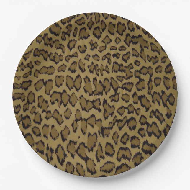 PLATO DE PAPEL IMPRESIÓN DE LEOPARDO ANIMAL (Anverso)