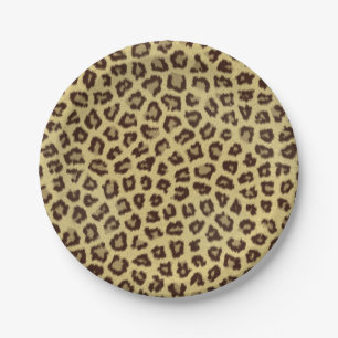 Plato De Papel Impresión de leopardo/chita