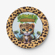 Impresión de leopardo lindo salvaje y tres Fiestas