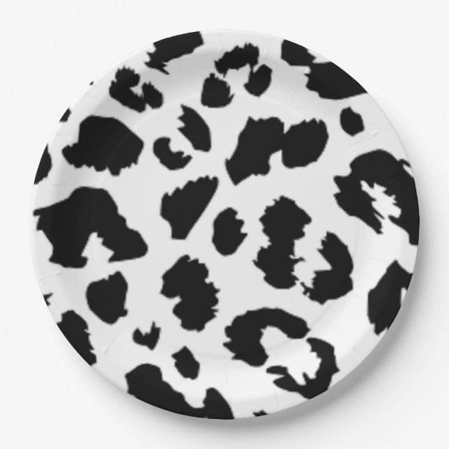 PLATO DE PAPEL IMPRESIÓN DE LEOPARDO NEGRO (Anverso)