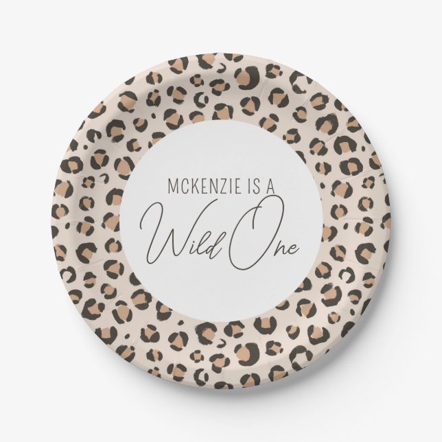 Plato De Papel Impresión de leopardo salvaje de un leopardo de pr (Anverso)