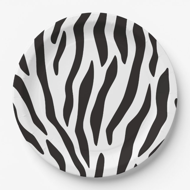 Plato De Papel Impresión de patrones de animales (Anverso)
