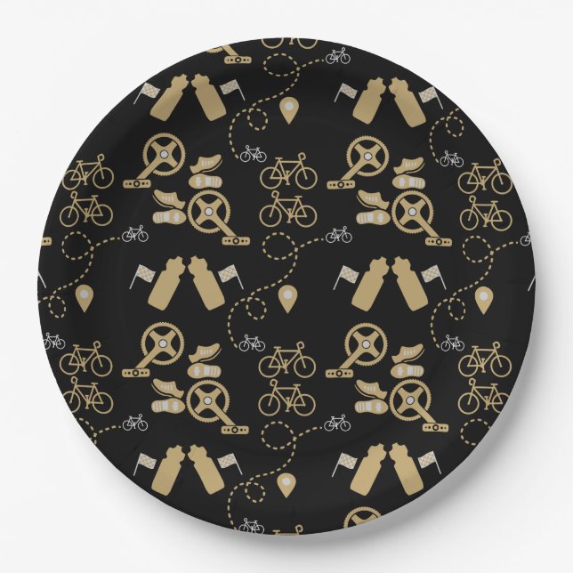 Plato De Papel Impresión de regalo de ciclismo (Anverso)