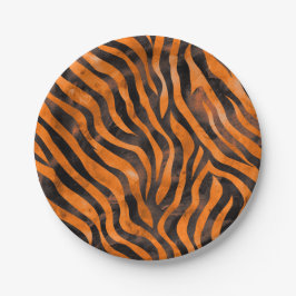 Plato De Papel Impresión de tigre de acuarela