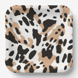 Plato De Papel Impresión de vaca