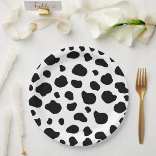 Plato De Papel Impresión de vaca, Patrón De Vaca, Cuadros De Vaca