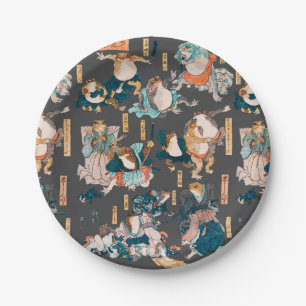Plato De Papel Impresión en madera de rana japonesa Kuniyoshi Uki
