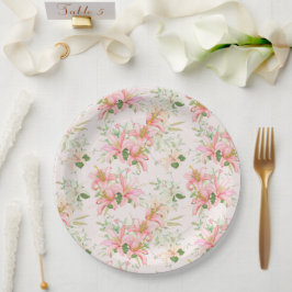 Plato De Papel Impresión floral