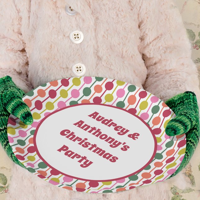 Plato De Papel Impresión geométrica retro Navidades con patrones  (Subido por el creador)