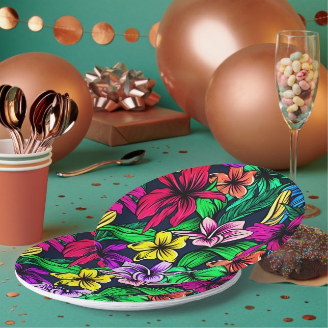 Plato De Papel Impresión hawaiana (Multi)