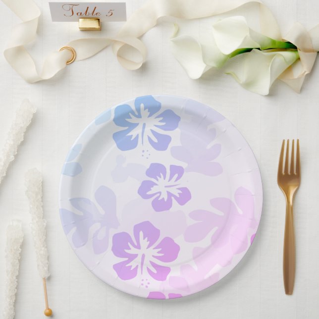 Plato De Papel Impresión hawaiana (Boda)