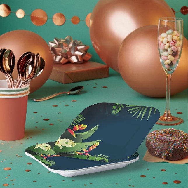 Plato De Papel Impresión hawaiana (Multi)