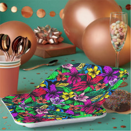 Plato De Papel Impresión hawaiana