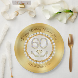Plato De Papel Impresionante, 60.ª plancha de papel de cumpleaños