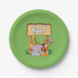 Plato De Papel Impresionante Fiesta de animal zoológico