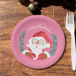 Plato De Papel Impresionante placa de papel de Navidades Santa Ro