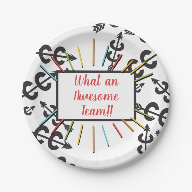 Plato De Papel Impresionante placa de papel transversal (Anverso)