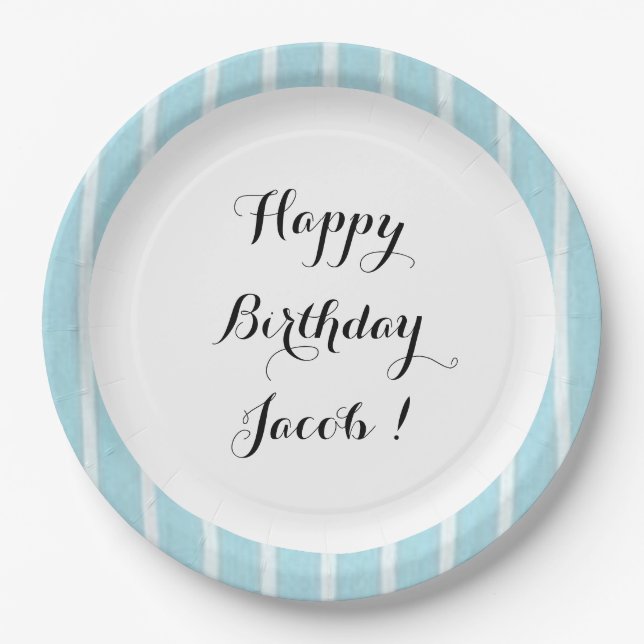 Plato De Papel "Impresiones divertidas" azul bebé/w II_Full_TEMPL (Anverso)