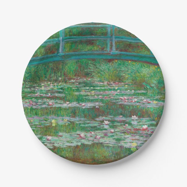 Plato De Papel Impresionista de Footbridge Claude Monet (Anverso)