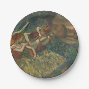 Plato De Papel Impresionista de los cuatro bailarines Edgar Degas