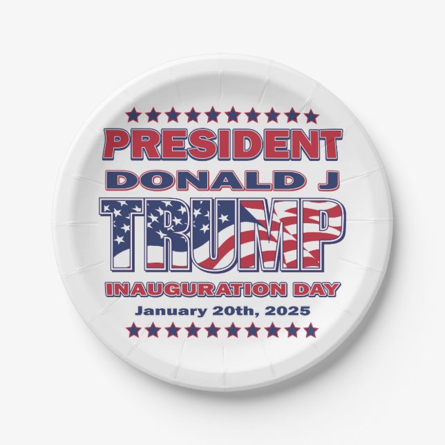 Plato De Papel Inauguración del presidente Trump 2025 (Anverso)