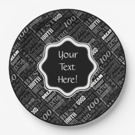 Plato De Papel Increíble monograma personalizado de la fiesta de 