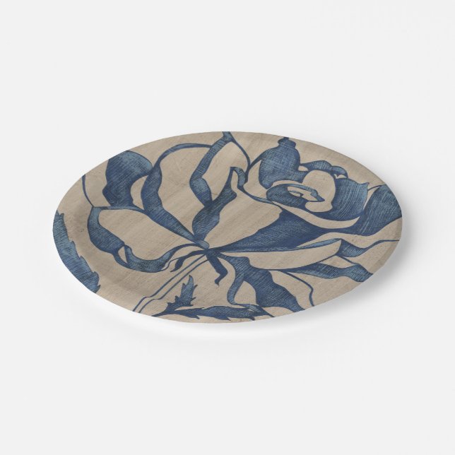 Plato De Papel Indigo Rosa (Angular)