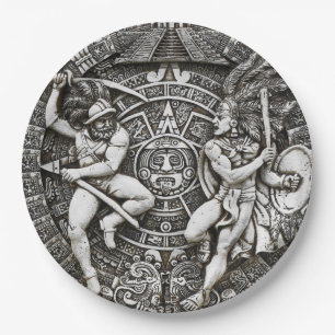 Plato De Papel Indios aztecos decoran conquistadores españoles