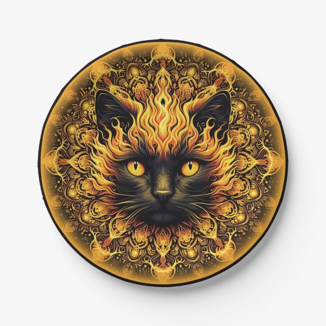 Plato De Papel Inferno Kitty Mandala (Anverso)