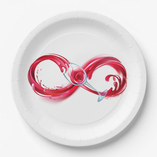 Plato De Papel Infinito con vino Rojo (Anverso)