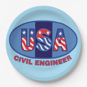 Plato De Papel Ingeniero Civil Patriota