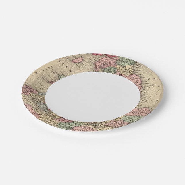 Plato De Papel Inglaterra, Mapa de Gales por Mitchell (Angular)