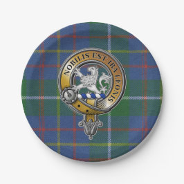 Plato De Papel Inglis Tartan & Badge