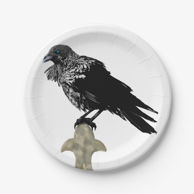 Plato De Papel Inked Raven (Anverso)